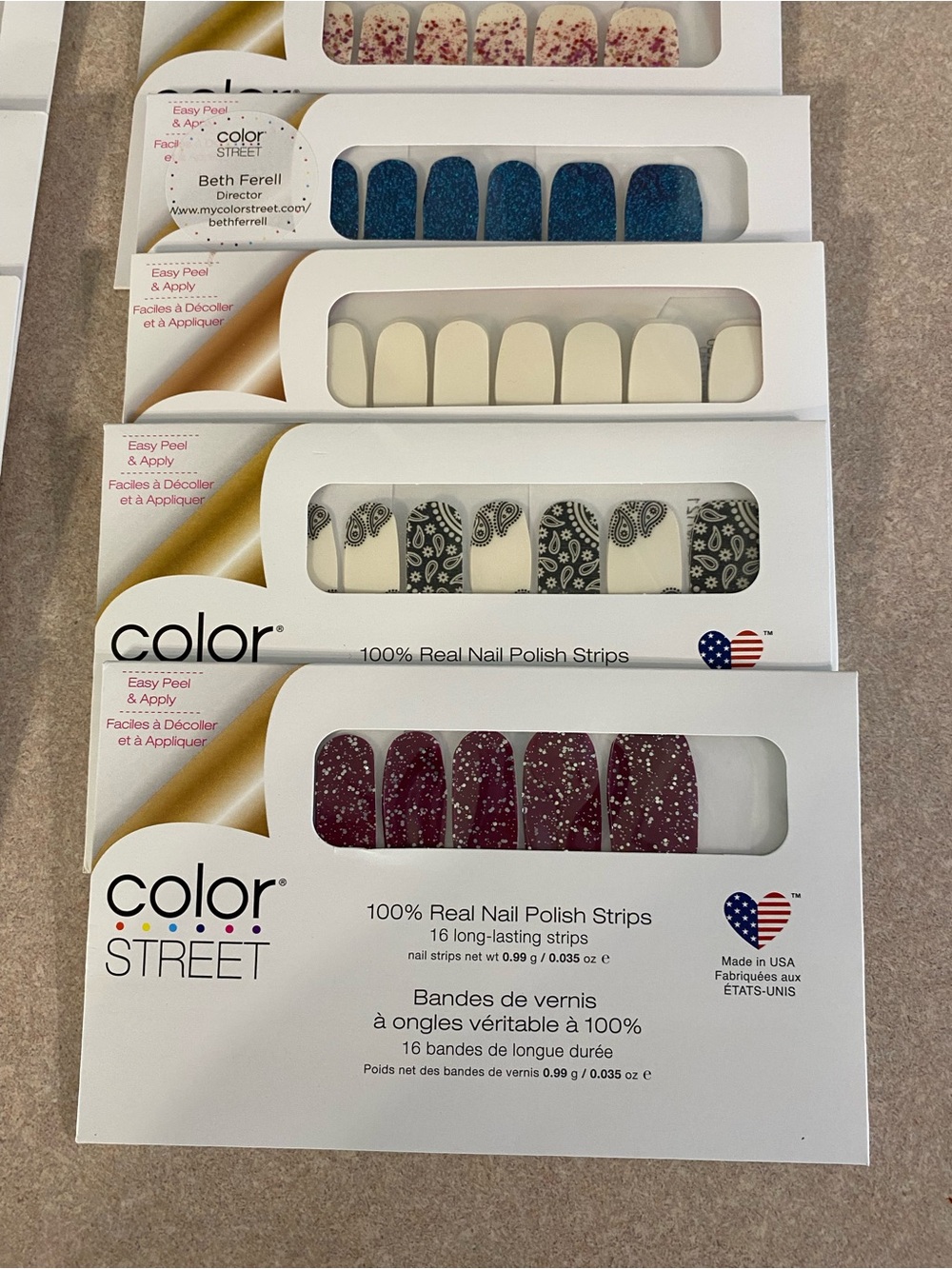 Lot of 10 Color Street Real Nail Polish Strips Assorted New Solid Glitter - Picture 4 of 5